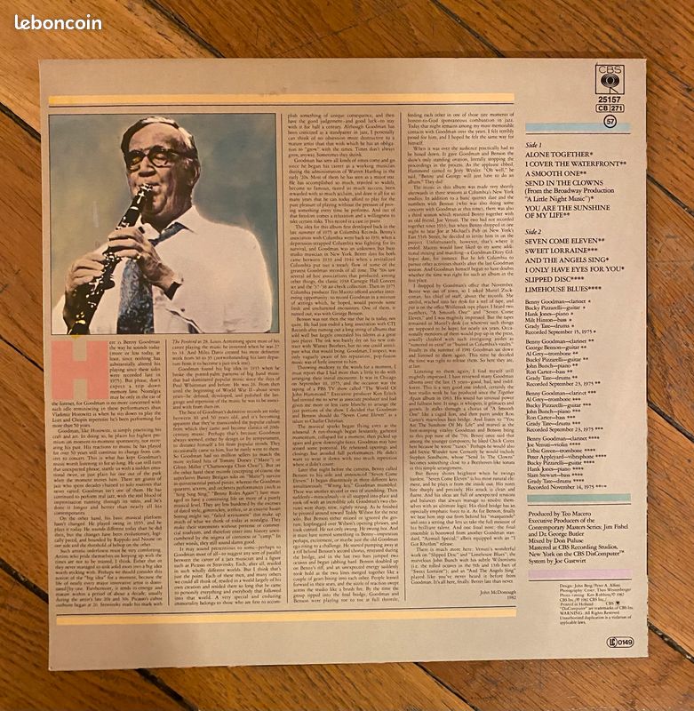 Vinyle - Benny Goodman - Seven Come Eleven - CBS 25157 (image 3)