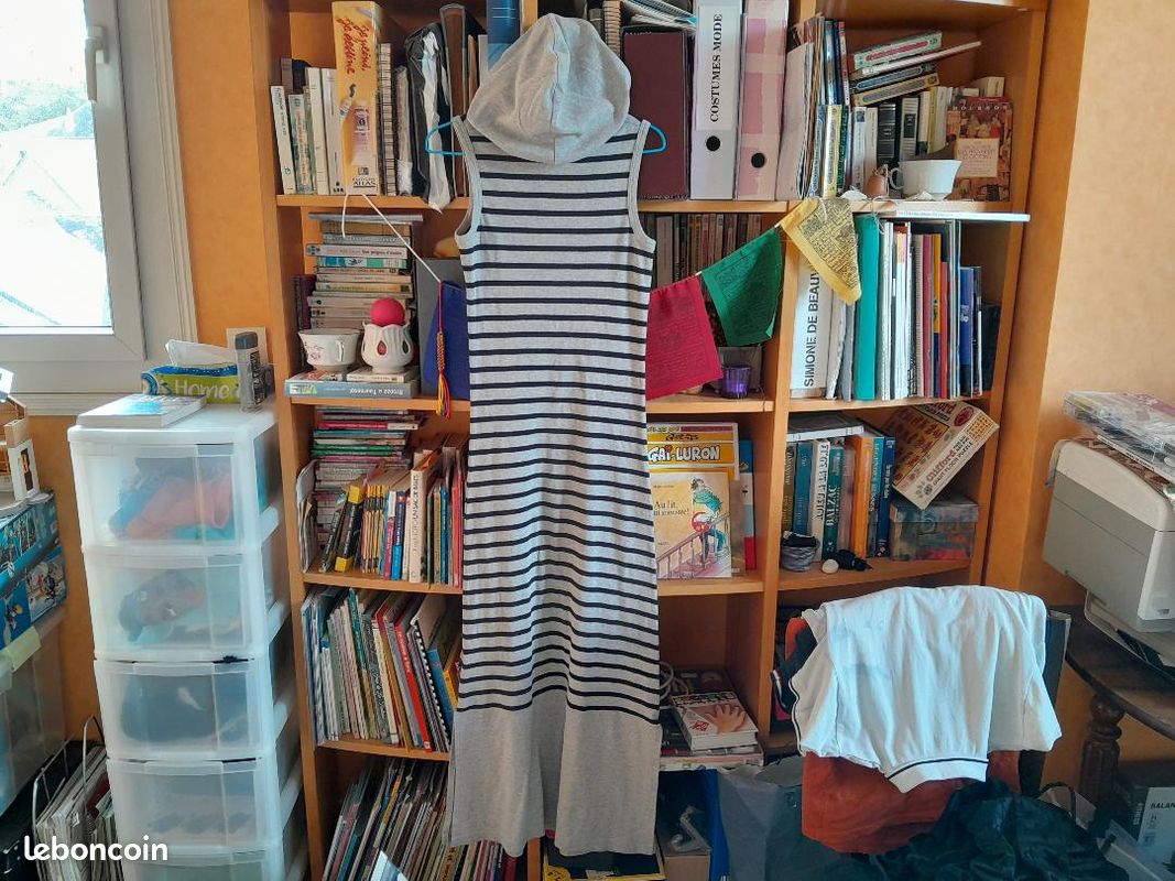 Robe Marinière Cache-Cache gris et marineT 36 (image 3)