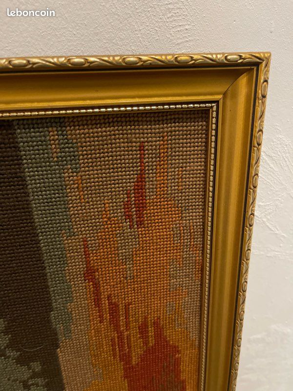 Encadrement En Bois Doré Ancien Pour Tapisserie – 48x48 Cm, Occasion