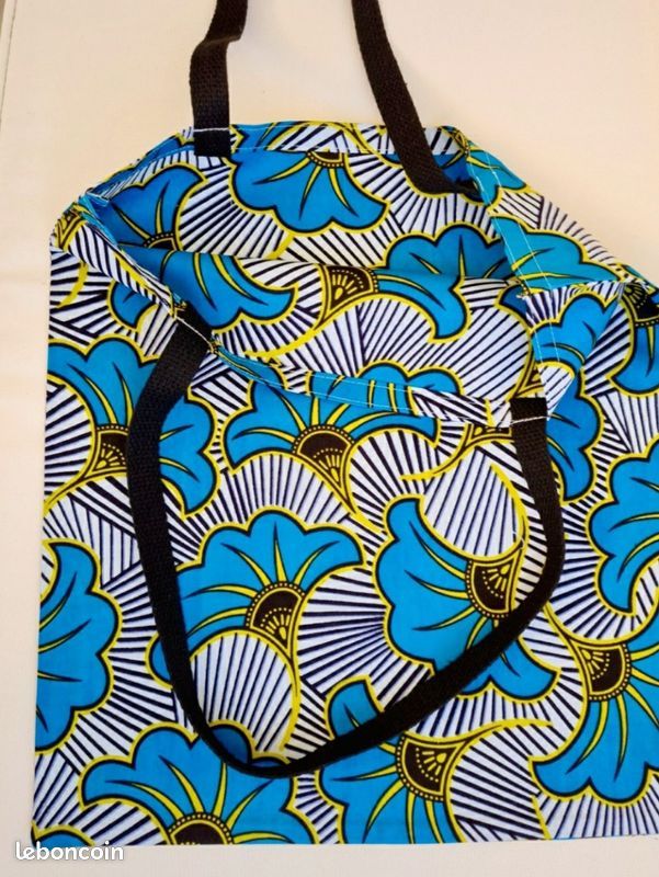 Tote Bag Wax Fait Main Africain Multicolore 38x38 Cm - Sac Fourre-tout Femme