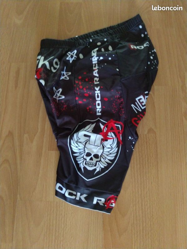 Maillot Cycliste Rock Racing Skull - Taille 2XL - Noir - Occasion