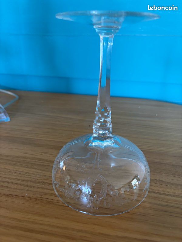 Coupes en cristal anciennes sérigraphiées (image 5)