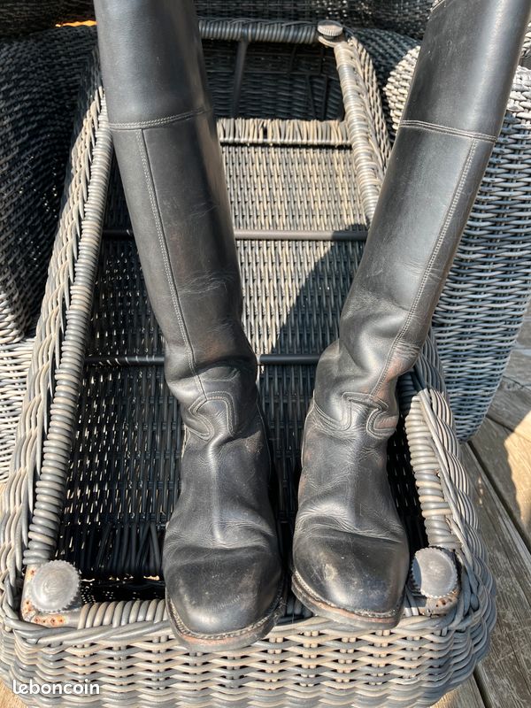 Bottes D'équitation Cavallo En Cuir Noir, Taille 38 (5 1/2) – Neuves