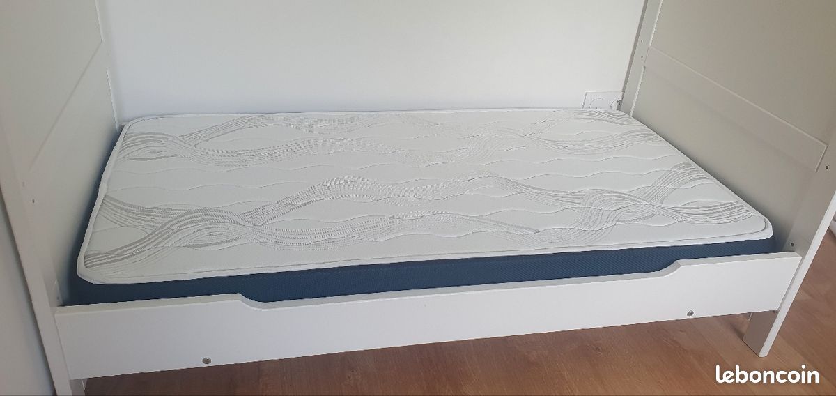 Lit Bébé en pin massif Évolutif Enfant Motifs Hiboux 140x70 + Matelas très bon état (image 9)