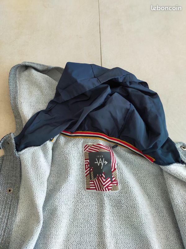Veste à capuche IKKS grise garçon 14 ans (image 5)