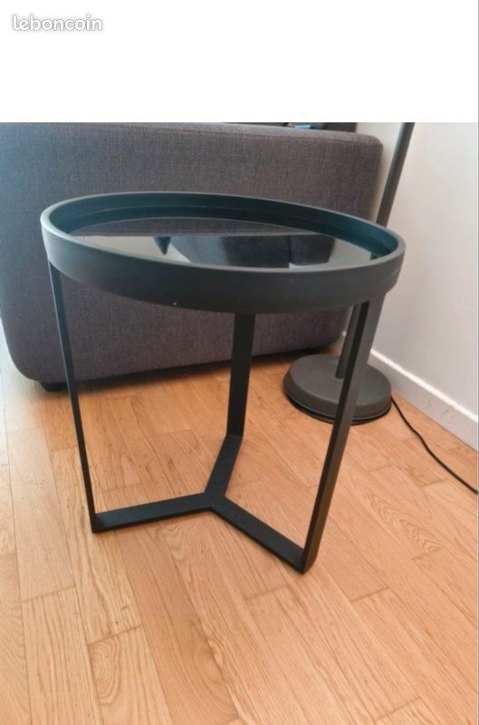 Table d'appoint : Aula Side Table in Black/Grey Glass (image 2)