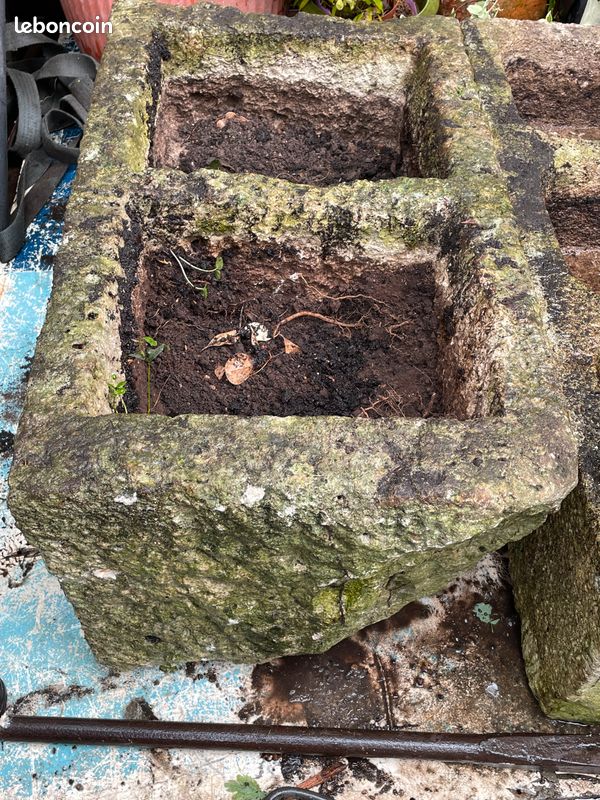 Auge jardinière 2 bacs en pierre de taille (image 3)