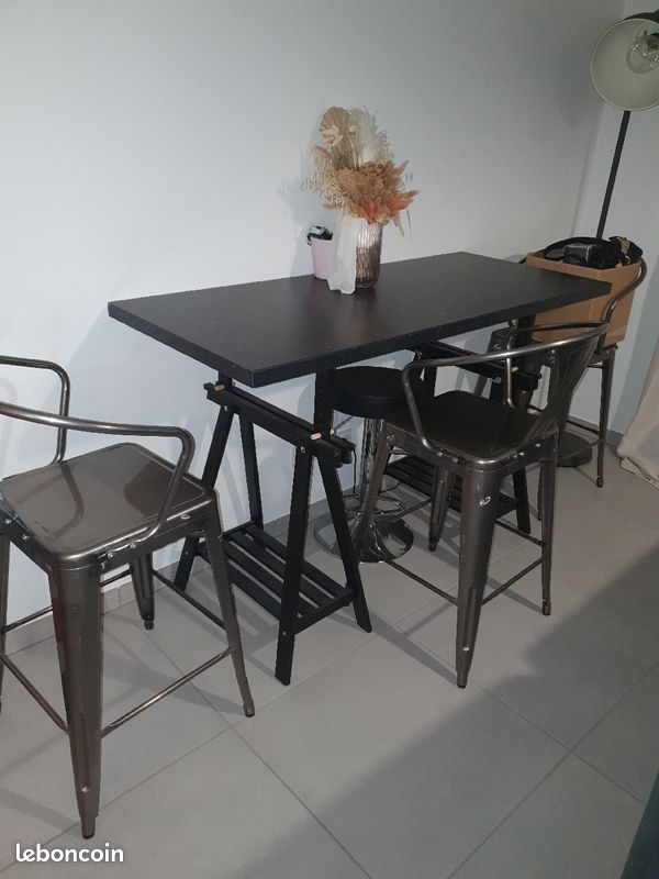 Lot de 3 chaises hautes style Industriel (image 2)