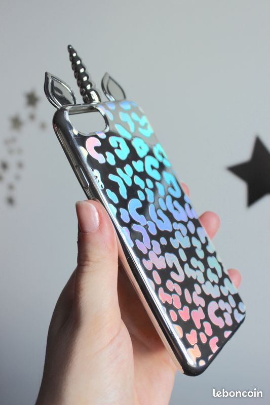Coque iPhone 7-8-SE licorne argentée (image 4)