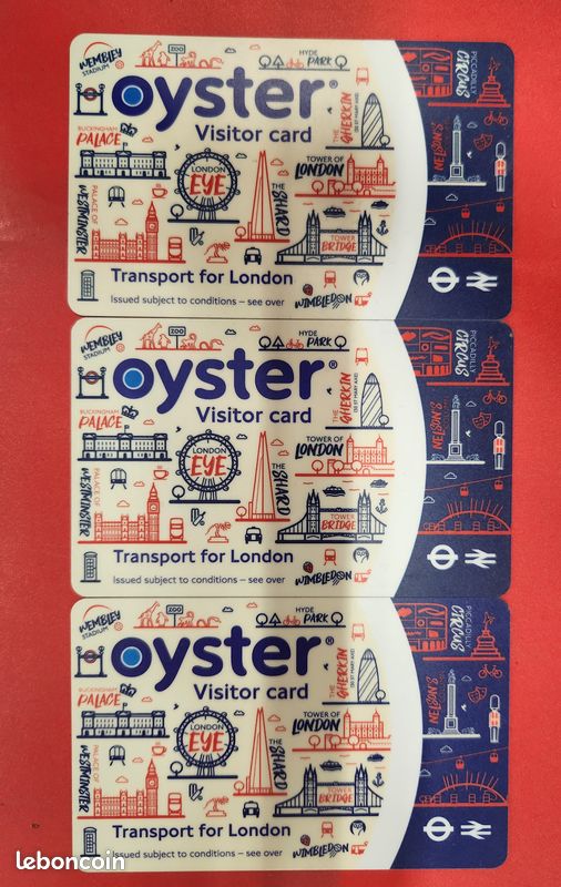 3 Cartes Oyster visitor Londres - Collection