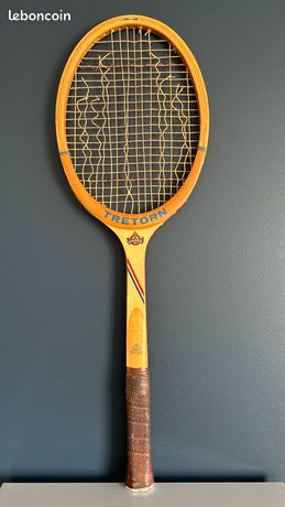 Raquette De Tennis Antique En Bois Vintage - Modèle De Luxe Avec Presse, Fabriquée En Inde, Occasion