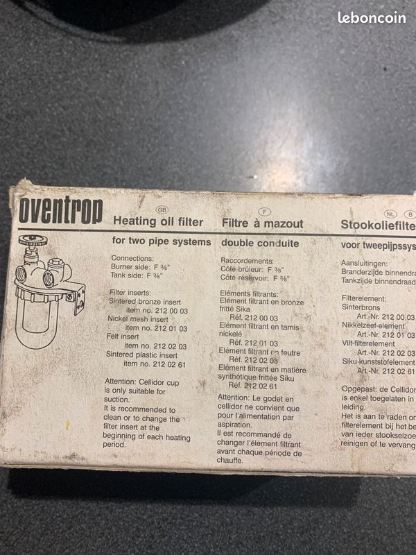 Filtre à mazout double conduite Oventrop (image 3)