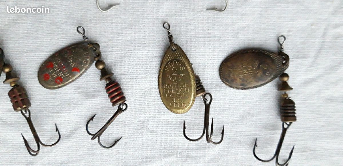 lot 12 ancien leurres et cuillers lure vintage fishing antique