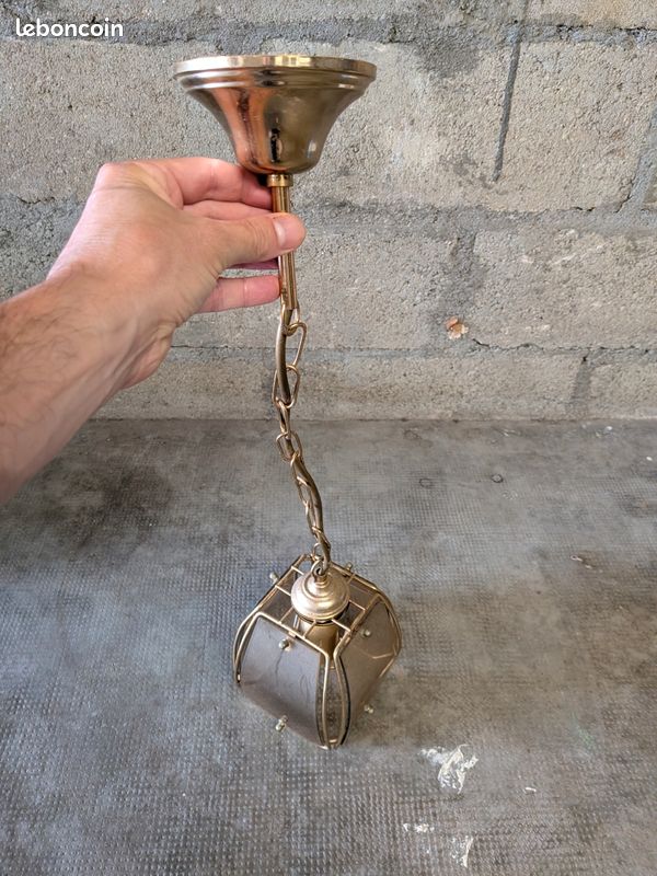 Suspension verre et métal doré (image 2)