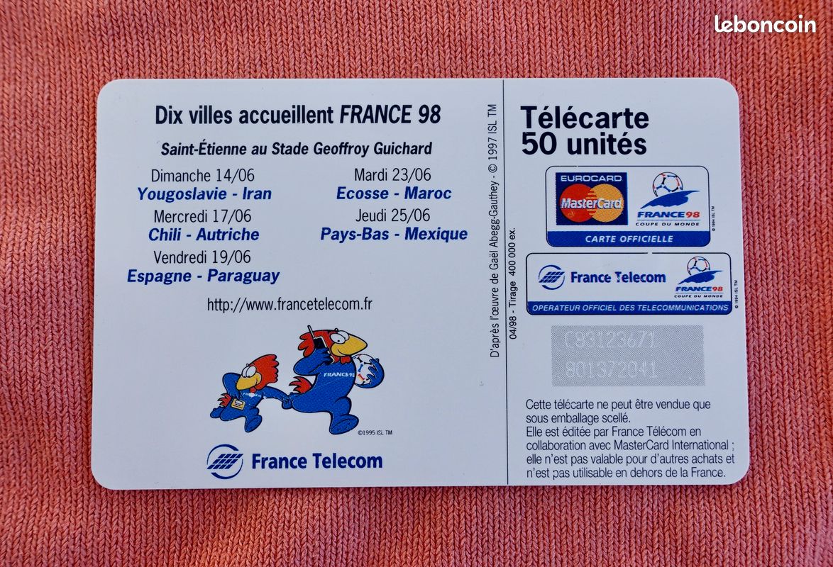 Affiche officielle Coupe du Monde 1998 – Lyon – Vintage / Foot / Collector - Collection