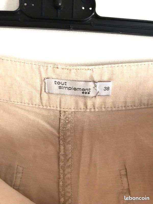 Short beige en lin et coton Tout simplement taille 40 (image 5)