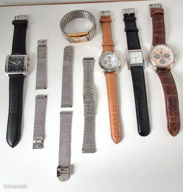 Lot De 8 Montres Et Bracelets Divers - Non Testées - Pour Collection Ou Pièces