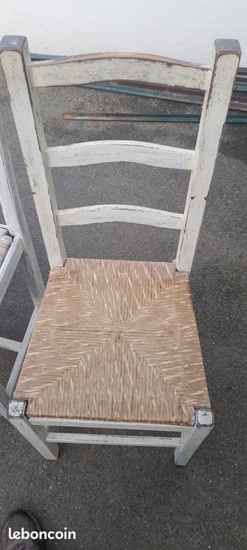 Chaise paille en bois (image 4)