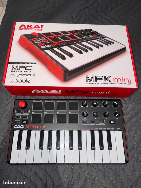 AKAI Professional MPK Mini MK2 – Clavier midi usb portable avec 25 touches, 8 pads et logiciels (image 1)