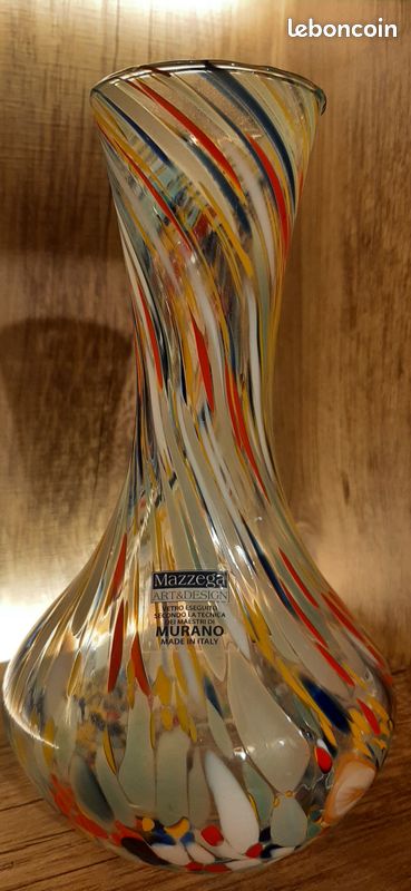 Vase en verre murano Italie modèle arlequin (image 3)