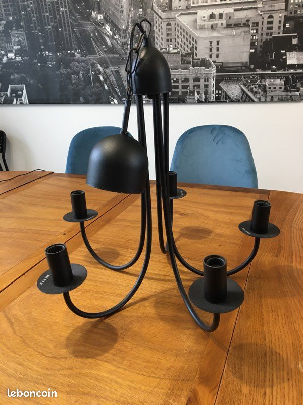 2 Lustres IKEA noir 5 branches (image 2)