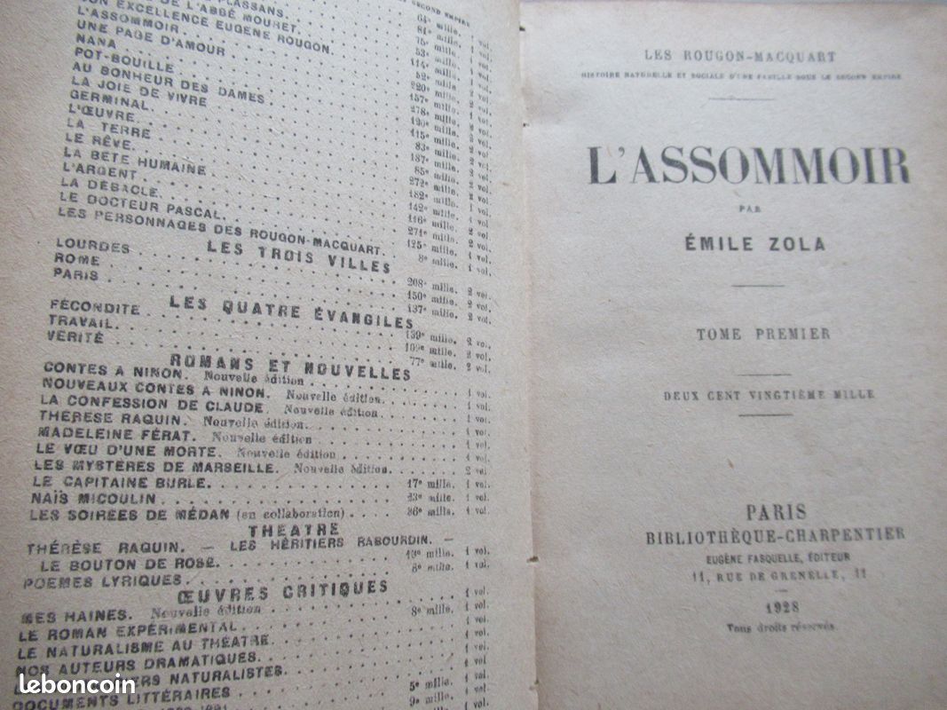 Emile Zola 6 volumes - l'argent - l'assomoir + (image 5)