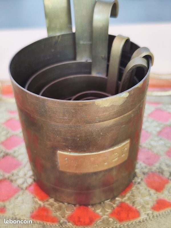 Anciennes mesures en laiton gigognes, 6 pièces, mesures graduées (image 4)