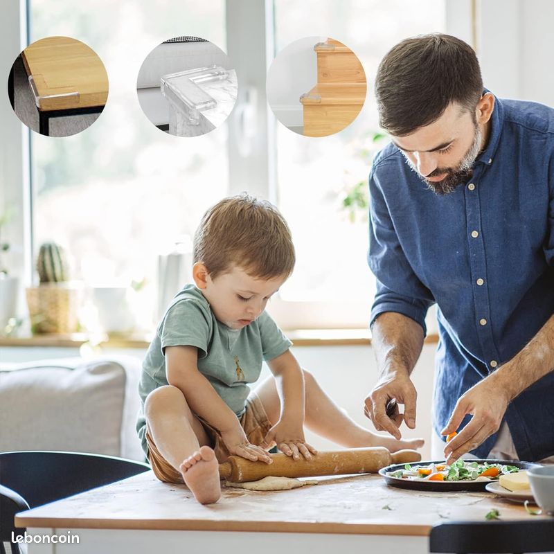 Protection Lit Bebe Protection Mousse D'Angles Et Rebords Pour Bébés. 2 M Avec Et 4 Protège Coin. Convient Pour Table, Bureau, Cheminée, Comptoir - Coins Pointus Kit De Mousse Protection Angle