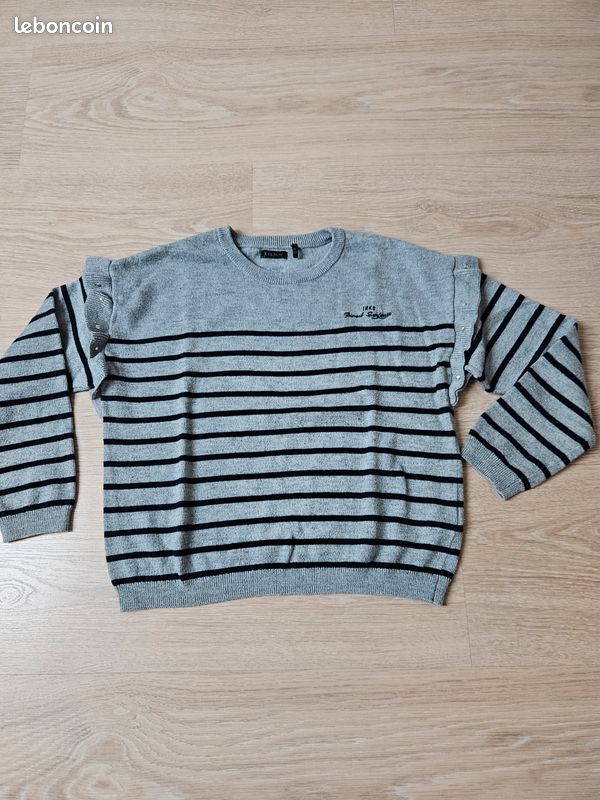 Haut Gris Fille IKKS 8 Ans - Occasion Très Bon état, T-shirt Ou Sweat