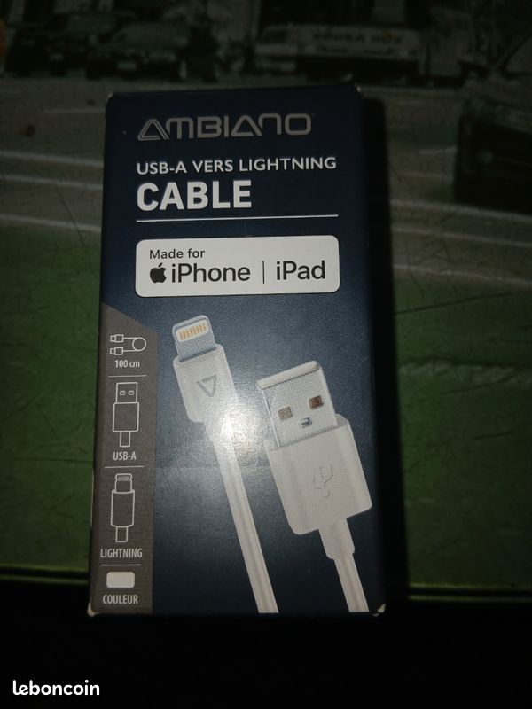 Cable de chargeur iphone/ipad neuf (image 1)