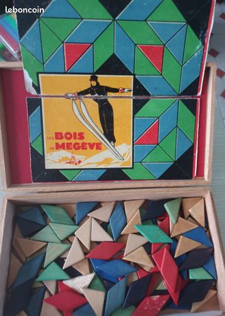 Jeu De 104 Losanges En Bois De Mégève - Puzzle Éducatif Pour Enfants 5-7 Ans En Très Bon État