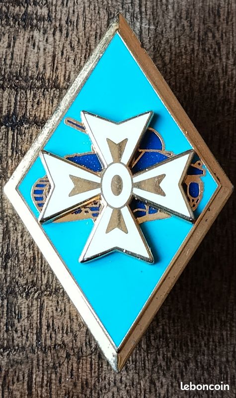 1° DB : insigne tissu de la 1° division blindée avec crochets