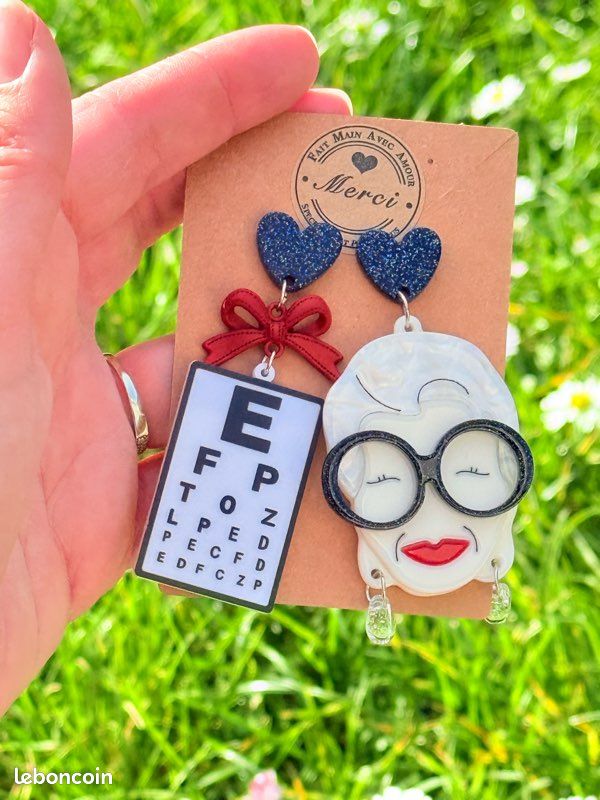 Boucles d’oreilles lunettes mamie (image 2)