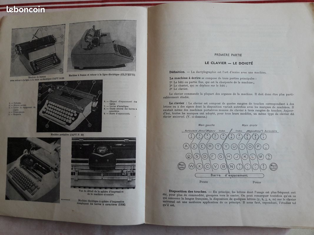 Livre Methode de dactylographie année 1964/machine à écrire/secretariat (image 3)