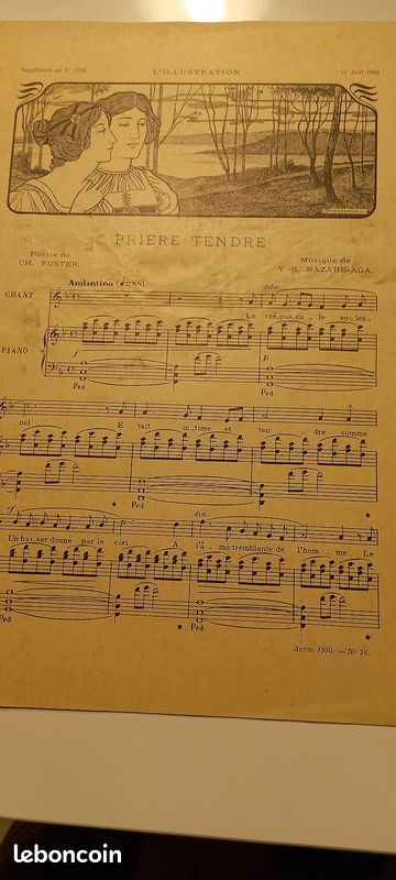 Musique Partitions Supplément musical de l'illustration époque 1900 (image 8)