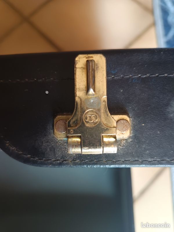 Ancienne Mallette de Médecin / Sacoche Rigide en Cuir Noir – Très Bon État (image 6)