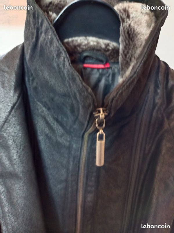 Veste manteau croute de cuir neuf taille xl (image 3)