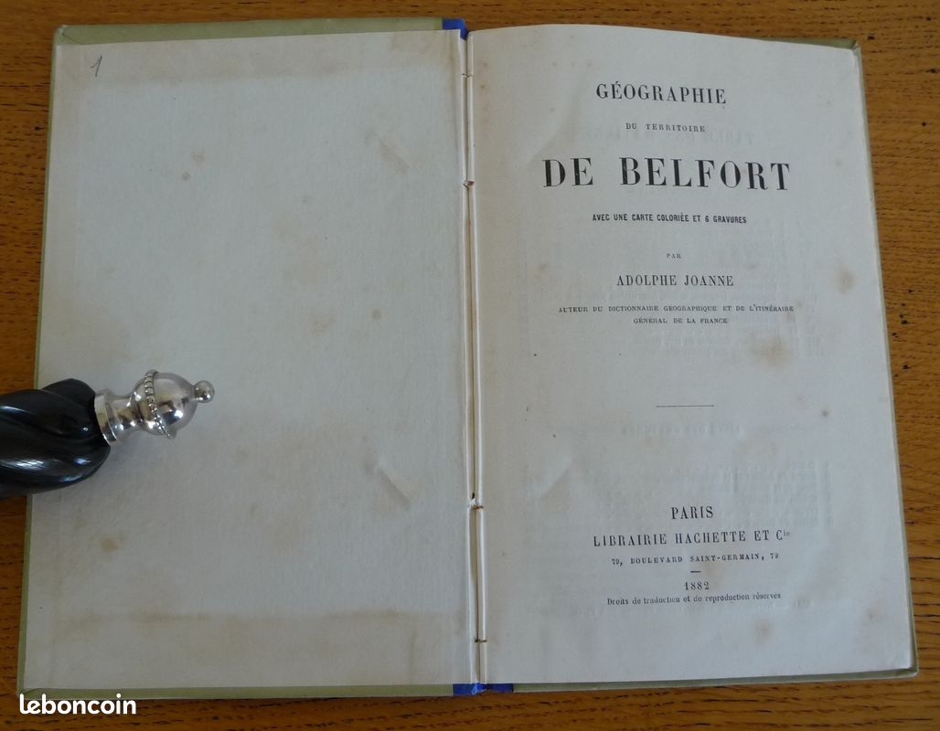 Géographie du TERRITOIRE DE BELFORT par Adolphe JOANNE (1882) 6 gravures et 1 Carte coloriée (image 2)