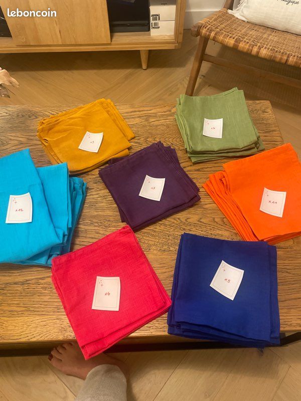 Lot serviettes de table en lin (image 1)
