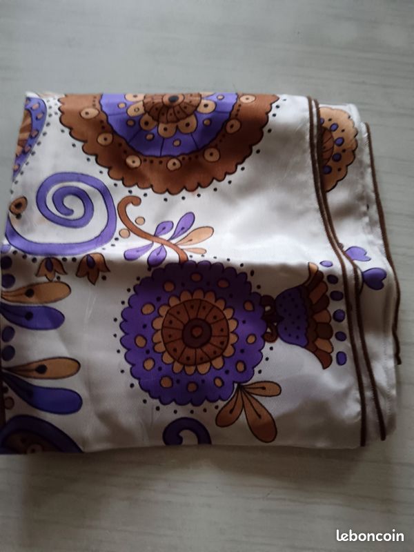 Foulard vintage orange - Années 70