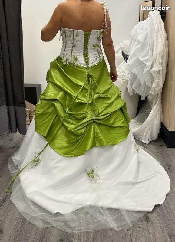 Robe de soirée grande taille verte pour mariage