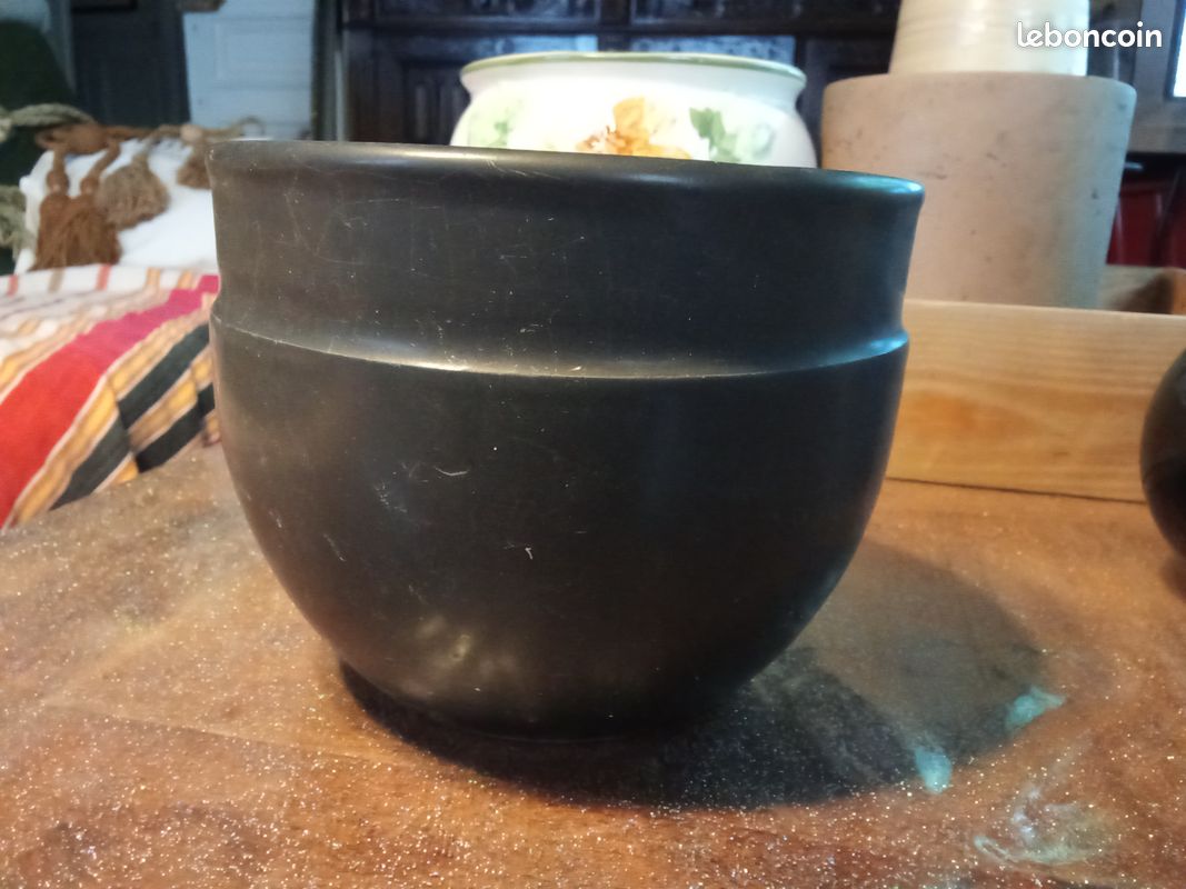 Pot en terre cuite émaillée de l'artisanat des Poteries d'Albi. Ht 13 Diamètre 16 (image 2)