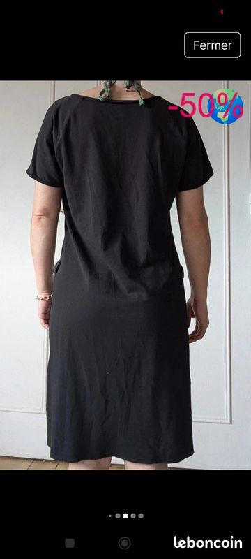 Robe Tunique Vintage Diesel Noire Taille S - Occasion Très Bon État - Longueur Genou