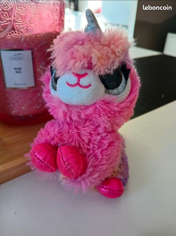 Peluche licorne rose (image 1)