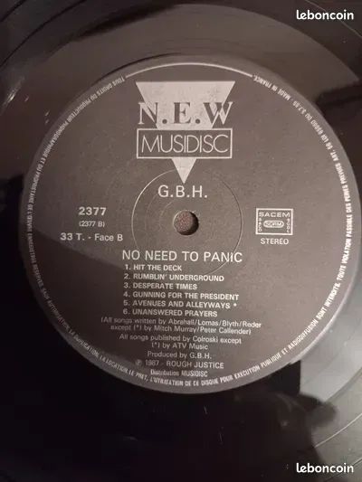 Disque vinyle punk rock uk du groupe gbh 33t original france (image 7)