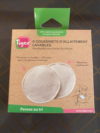 Coussinets D'Allaitement Lavable 6pcs Tigex – Golden baby
