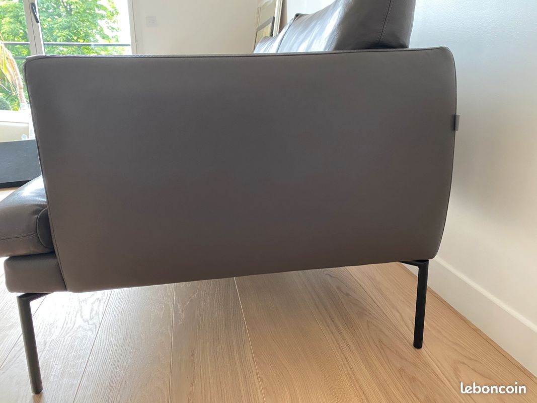 Vente canapé en cuir gris neuf (image 2)