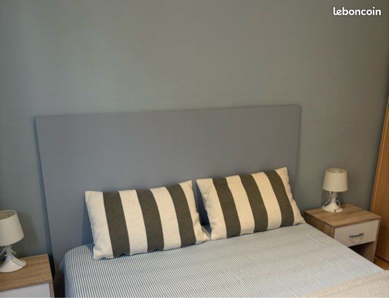 Tête de lit 140 cm bois/contreplaqué peinte bleu clair (image 1)