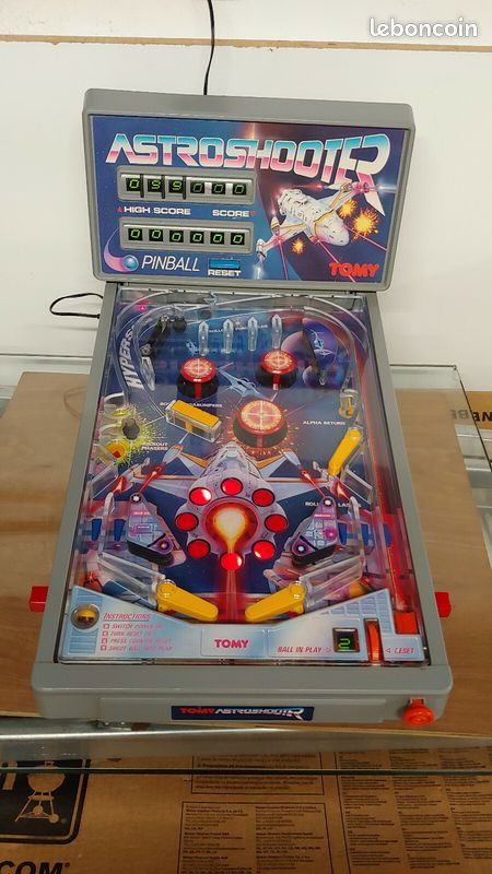 Flipper De Table Tomy Astro Shooter 1990 - Vintage Fonctionnel Avec Boîte