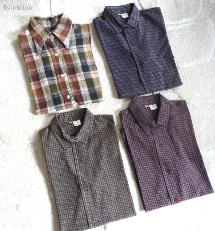 Chemisier MISE AU GREEN écossais Mauve, Taille 3 (40/42), Manches Longues – Occasion Très Bon état